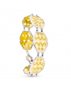 18K PULSERA ORO BICOLOR LASER MATE Y BRILLO