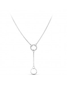 18K GARGANTILLA ORO BLANCO AROS Y CIRCONITAS