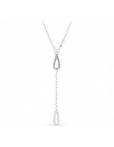 18K GARGANTILLA ORO BLANCO GOTA CON CIRCONITAS