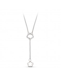 18K GARGANTILLA ORO BLANCO MOTIVO FLOR
