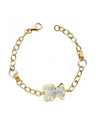 18K PULSERA BICOLOR OSO 19CM