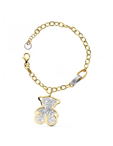 18K PULSERA BICOLOR OSO 21,5CM