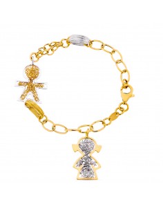 18K PULSERA BICOLOR NIÑO-NIÑA. 10.50 GRS.
