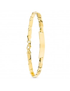 18K ESCLAVA ORO AMARILLO ESTAMPADA 19 CM.