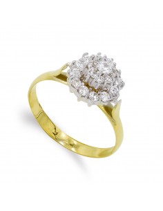 18K SORTIJA ORO BLANCO CUAJO 12 CIRCONITAS