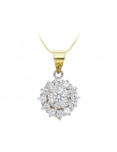 18K COLGANTE ORO AMARILLO CUAJO CIRCONITAS. 11 X 11 MM.