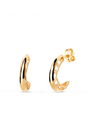 18K PENDIENTES ORO AMARILLO AROS HUECOSESTRELLAS CALADAS. MEDIDA: 12 X 3 MM. CIERRE PRESION