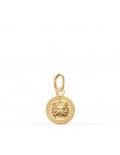 18K MEDALLA ORO AMARILLO MEDUSA GRECA EN BRILLO. MEDIDA: 10 MM