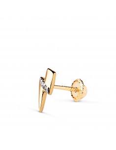 18K PIERCING ORO AMARILLO RAYO CON CIRCONITAS. MEDIDA: 9X3 MM CIERRE TUERCA