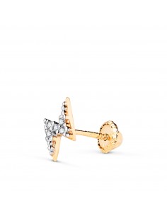 18K PIERCING ORO AMARILLO RAYO CON CIRCONITAS. MEDIDA: 7X4 MM. CIERRE TUERCA