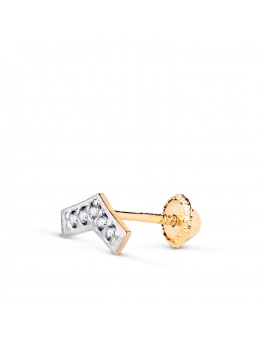 18K PIERCING ORO BICOLOR PUNTA FLECHA CON CIRCONITAS. MEDIDA: 7X4 MM. CIERRE TUERCA