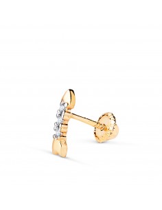 18K PIERCING ORO BICOLOR FLECHAS CON CIRCONITAS. MEDIDA: 8 5 X 3 5 MM. CIERRE TUERCA