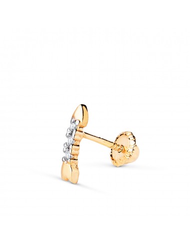 18K PIERCING ORO BICOLOR FLECHAS CON CIRCONITAS. MEDIDA: 8 5 X 3 5 MM. CIERRE TUERCA