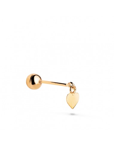 18K PIERCING DE OREJA ORO AMARILLO CON COLGANTE CORAZON. MEDIDA: 4 5 X 5 MM. CIERRE BOLA 4 MM